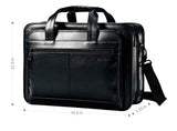 Samsonite Leather Expandable Briefcase - Black