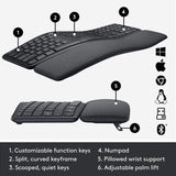 Logitech Wireless Ergonomic Keyboard with Wrist Rest