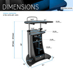 Techni Mobili Sit-to-Stand Rolling Laptop Cart